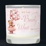 We Can Bearly Wait Teddy Bear Girl Baby Shower Scented Candle<br><div class="desc">We Can Bearly Wait Teddy Bear Girl Baby Shower Scented Candle</div>