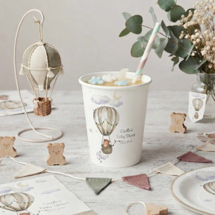 We Can Bearly Wait Teddy Bear Hot Air Balloon  Paper Cups