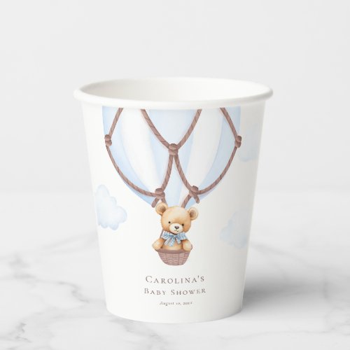 We Can Bearly Wait Teddy Bear In Hot Air Baloon  Paper Cups