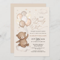 We can Bearly Wait Teddy Bear Neutral Baby Shower Invitation