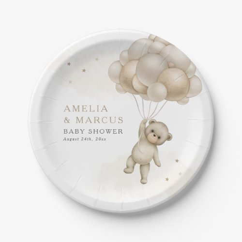 We Can Bearly Wait Teddy Bear Neutral Shower Paper Plates