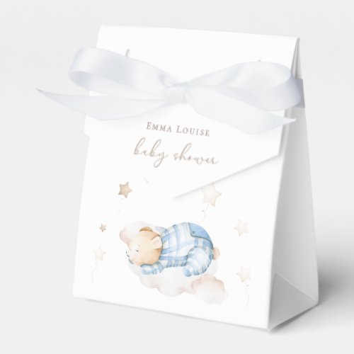 We can Bearly Wait Teddy Bear On Cloud Baby Shower Favor Boxes