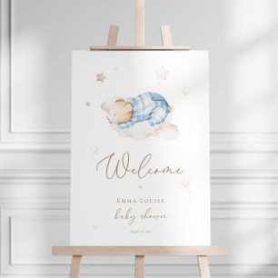 We can Bearly Wait Teddy Bear On Cloud Baby Shower Foam Board