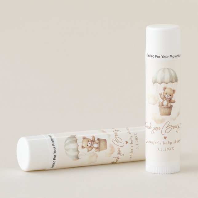 We can bearly wait teddy bear thank you beary much lip balm (Front)