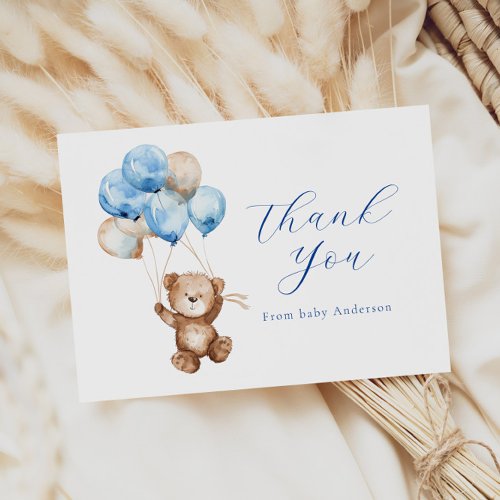 We Can Bearly Wait Teddy Bear Thank You  Note Card