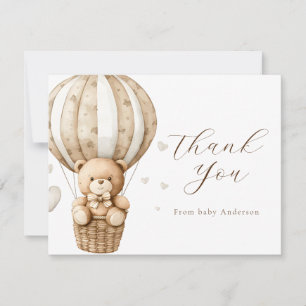 We Can Bearly Wait Teddy Bear Thank You Note Card