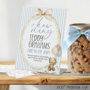 We Can Bearly Wait Teddy Grahams Baby Shower Game Pedestal Sign