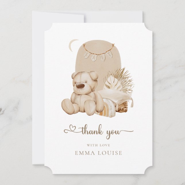 We Can Bearly Wait  Thank You Card (Front)