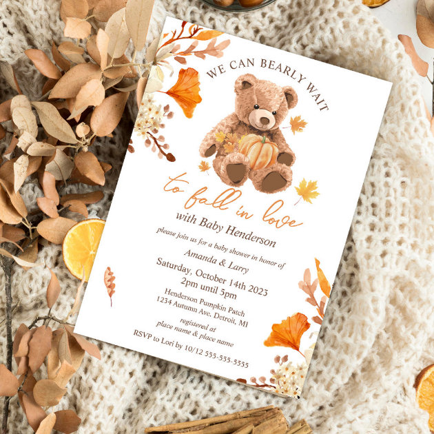 Fall in love sales baby shower invitation