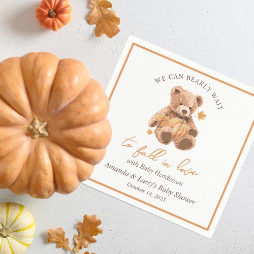 We Can Bearly Wait to Fall In Love Baby Shower Napkins