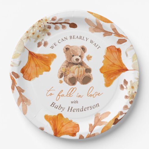 We Can Bearly Wait to Fall In Love Baby Shower Paper Plates
