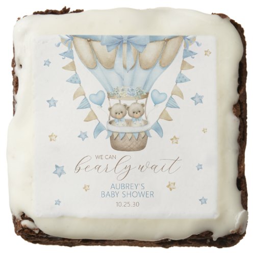 We Can Bearly Wait Twin Boy Baby Shower Brownie