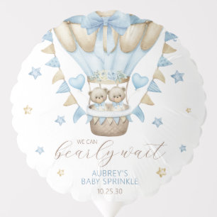 We Can Bearly Wait Twin Boy Baby Sprinkle Balloon