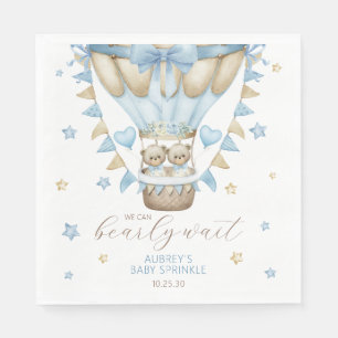 We Can Bearly Wait Twin Boy Baby Sprinkle Napkins