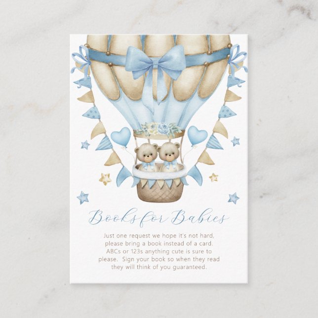 We Can Bearly Wait Twin Boy Books for Babies Enclosure Card (Front)