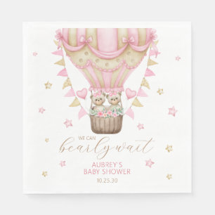We Can Bearly Wait Twin Girl Baby Shower Napkins