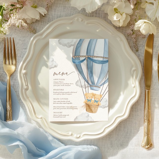 We Can Bearly Wait Twins Baby Shower  Menu (Creator Uploaded)