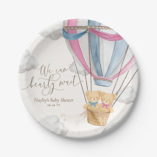 We Can Bearly Wait Twins Baby Shower Paper Plates