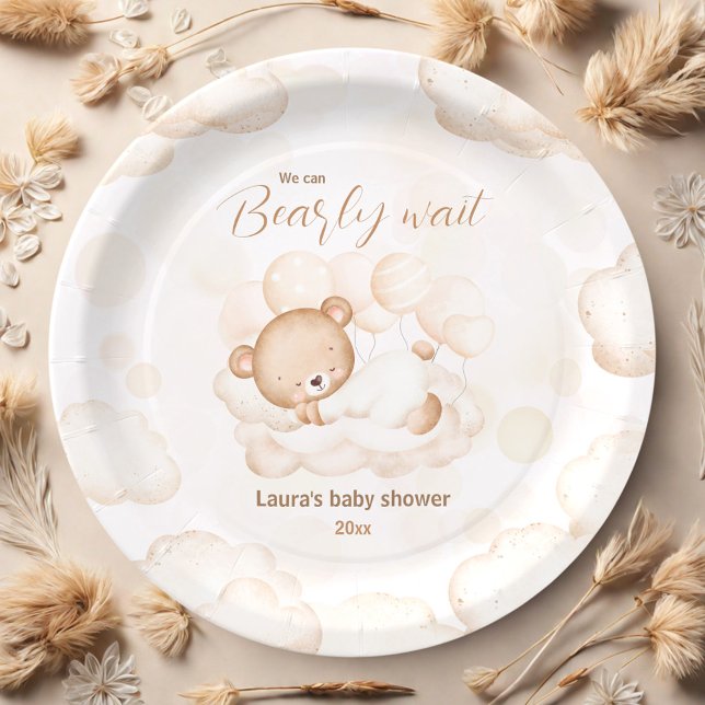 We Can Bearly Wait Unisex Baby Shower Paper Plates (We Can Bearly Wait Unisex Baby Shower Paper Plates)