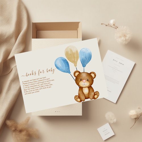 We can bearly wait watercolor bear books for baby invitation