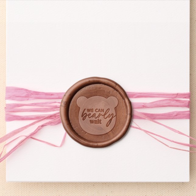 We Can Bearly Wait Wax Seal Sticker (Front)