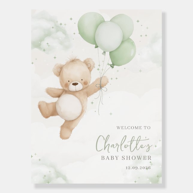 We can Bearly Wait! Welcome Bear Baby Shower Foam Board (Front)
