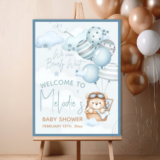 We Can Bearly Wait Welcome Sign