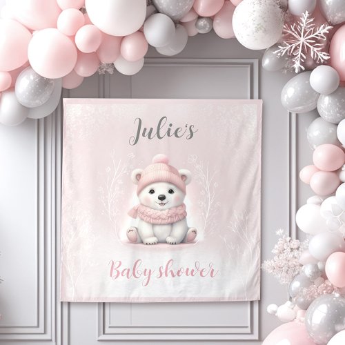 We Can Bearly Wait Winter Baby Shower Backdrop