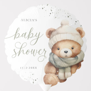 We Can Bearly Wait Winter Baby Shower Balloon