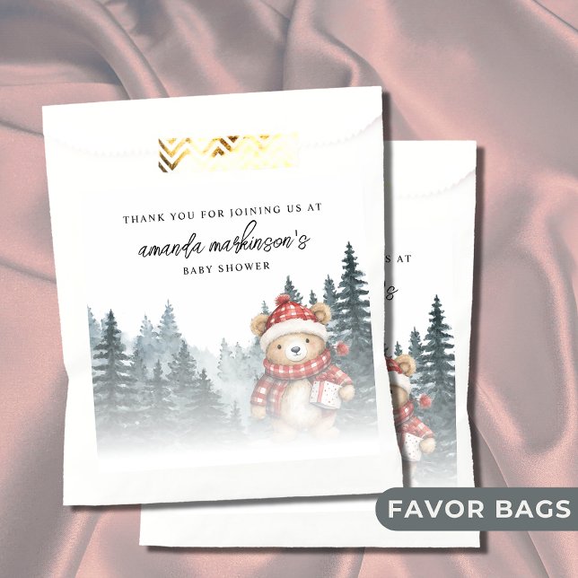 We Can Bearly Wait Winter Baby Shower Favor Bag (Creator Uploaded)