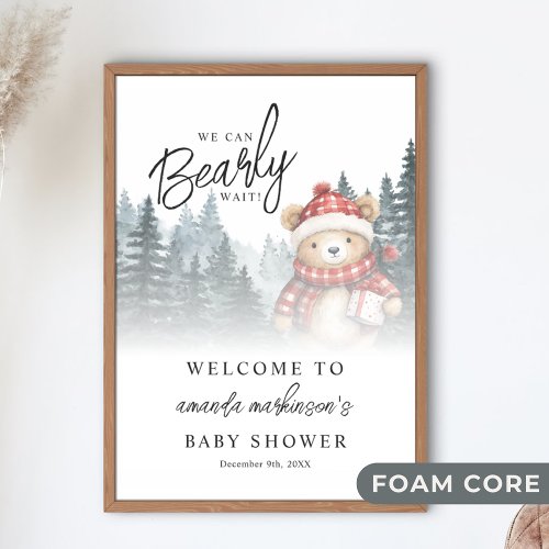 We Can Bearly Wait Winter Baby Shower Foam Board