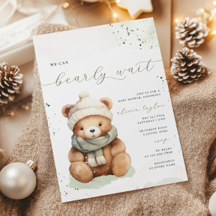 We Can Bearly Wait Winter Baby Shower Invitation