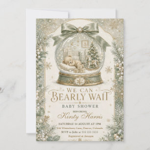 We Can Bearly Wait Winter Baby Shower Invitation