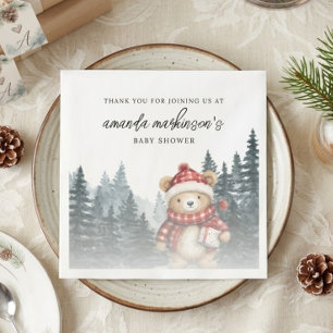 We Can Bearly Wait Winter Baby Shower Napkins