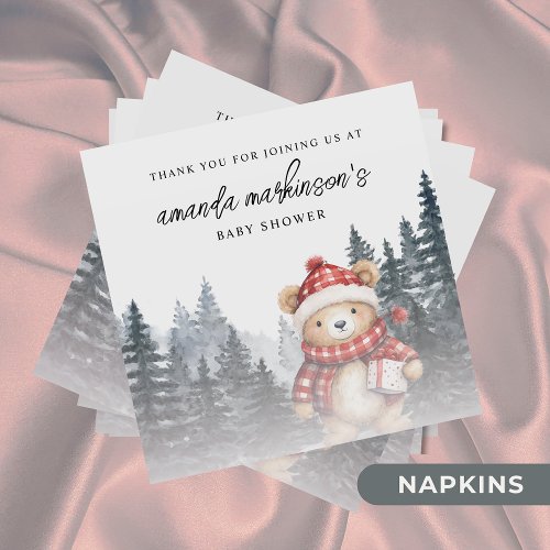 We Can Bearly Wait Winter Baby Shower Napkins