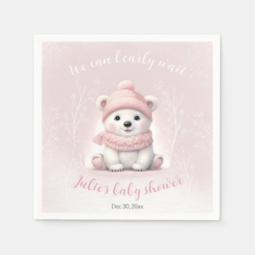 We Can Bearly Wait Winter Baby Shower Napkins