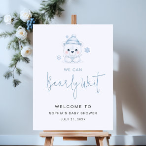 We Can Bearly Wait Winter Baby Shower Welcome Foam Board