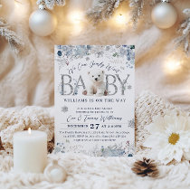 We Can Bearly Wait Winter Bear Baby Boy Shower Invitation