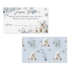 We Can Bearly Wait Winter Bear Baby Shower Diaper Enclosure Card