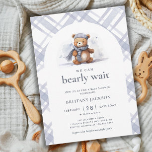 We Can Bearly Wait Winter Bear Baby Shower Invitation