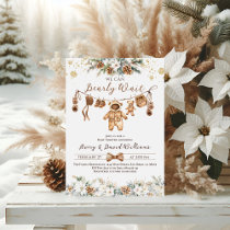 We Can Bearly Wait Winter ClothestLine Baby Shower Invitation