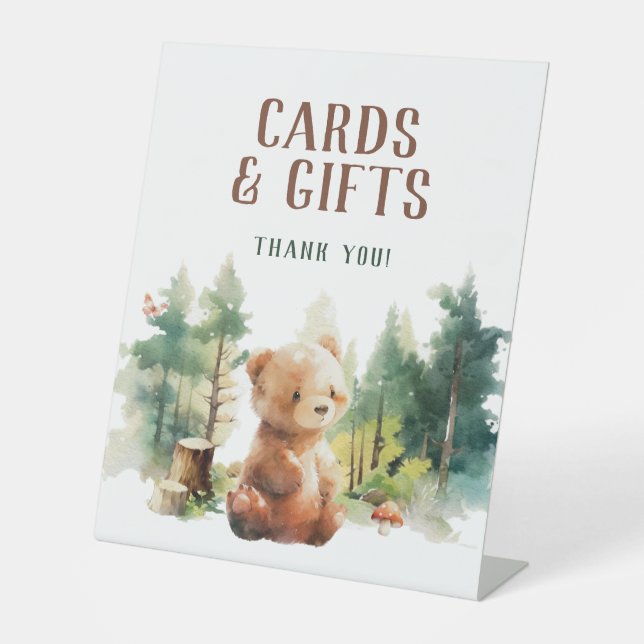We Can Bearly Wait Woodland Cards & Gifts Sign (Front)