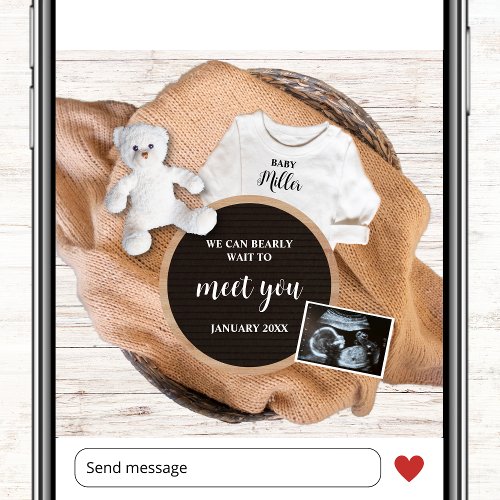 We Can Bearly Wait You  Cute Photo Pregnancy Announcement