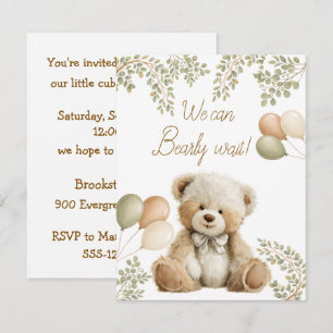 We Can Beary Wait Digital Download Invitation