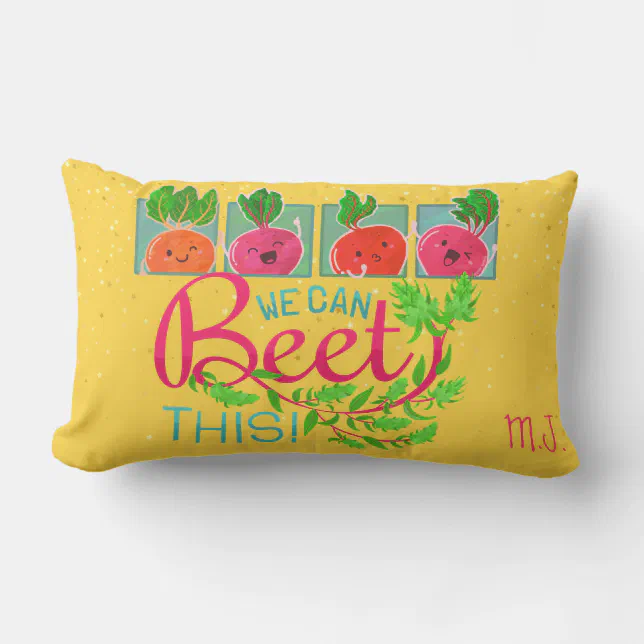 We Can Beet This Motivational Quote Pun Lumbar Pillow Zazzle