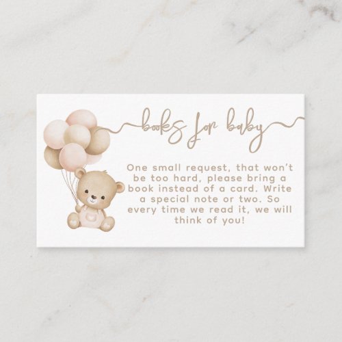 We can Berly wait Baloon Baby Shower Book Enclosure Card