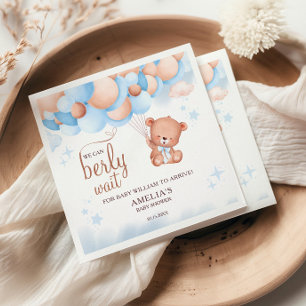 We Can Berly Wait Bear Balloon Baby Shower Napkins
