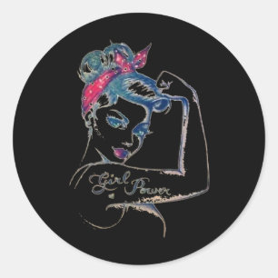 We Can Cure It Rosie Riveter Breast Cancer Girl P Classic Round Sticker