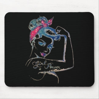 We Can Cure It  Rosie Riveter Breast Cancer Girl P Mouse Pad
