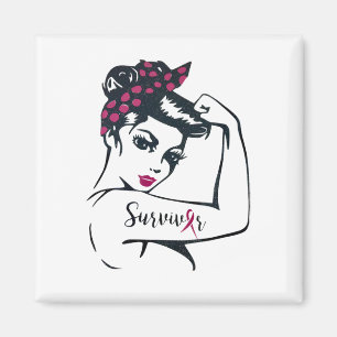 We Can Cure It Rosie Riveter Breast Cancer Survivo Magnet